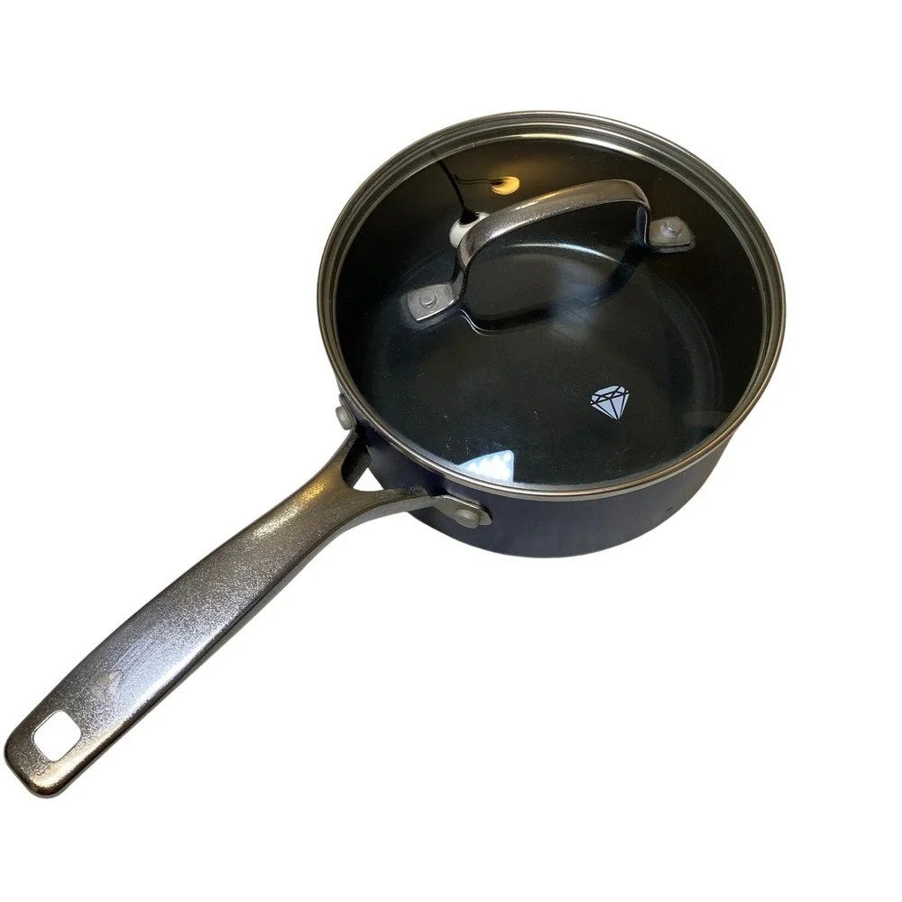 Blue Diamond 2 Qt Ceramic Nonstick Sauce Pan w/ Glass Lid Blue 7
